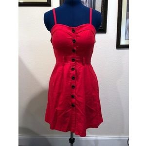 Adorable Red POETRY Dress - SzM - Front Buttons!